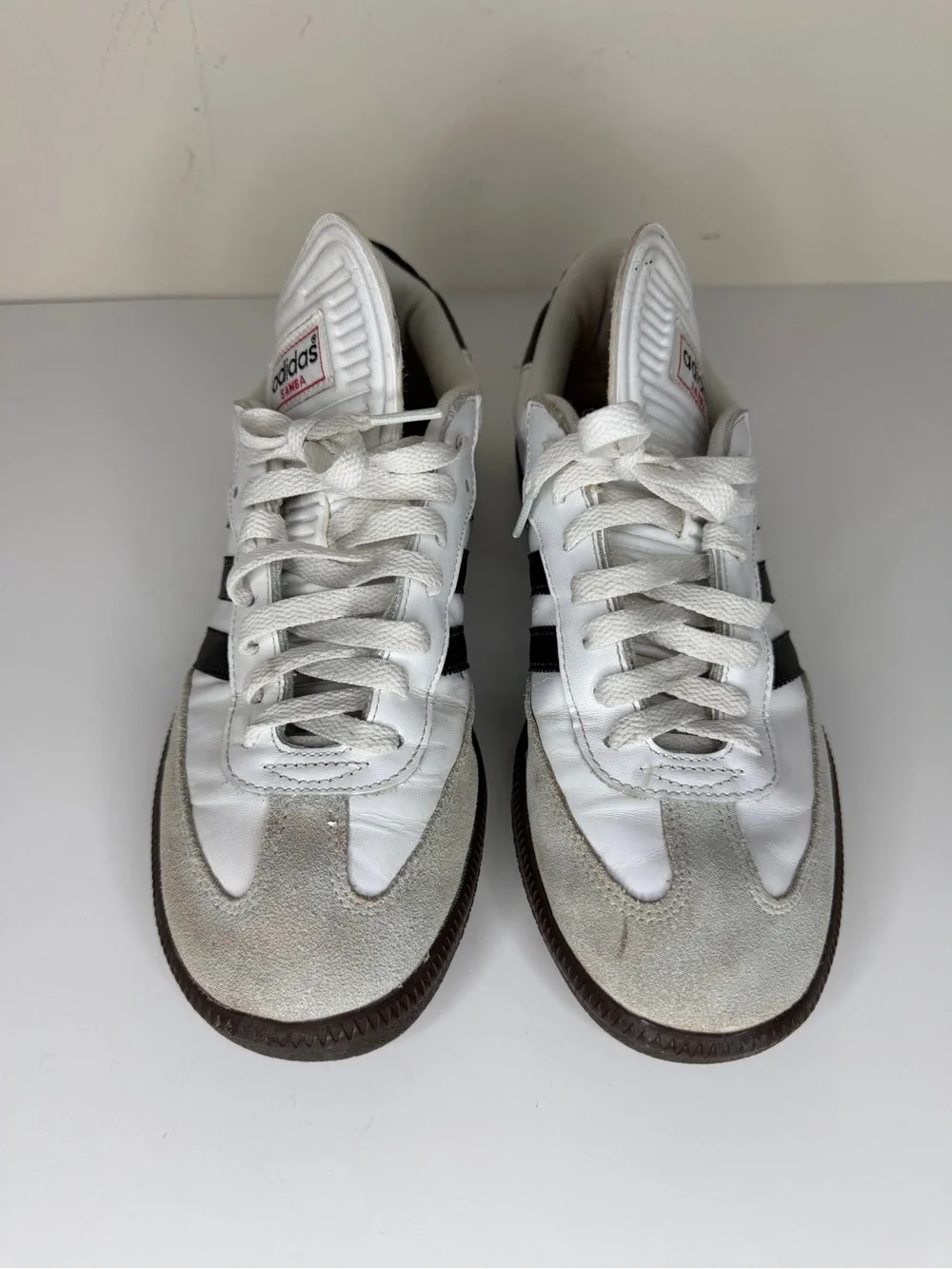 Adidas Samba Classic Mens Size 8 White Black Athletic Leather Shoes Sneakers